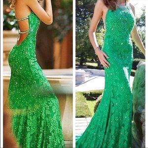 Jovani Green Lace Dress